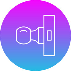 Door Knob Gradient Circle Line Inverted Icon