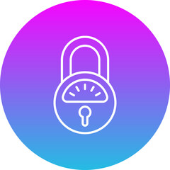 Padlock Gradient Circle Line Inverted Icon