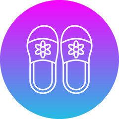 Slippers Gradient Circle Line Inverted Icon