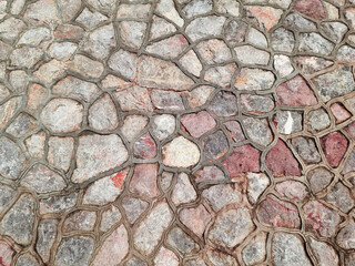 abstract multi shape rock wall with concrete masonry grunge surface textured background. design...