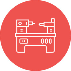 Lathe Multicolor Circle Line Inverted Icon