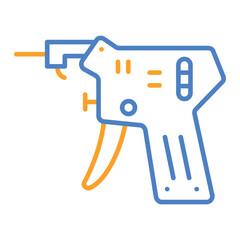 Lock Pick Gun Blue And Orange Line Icon