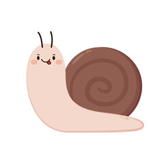 Snail vector. Snail on white background. Snail cartoon vector.