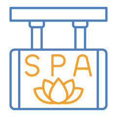 Signboard Blue And Orange Line Icon