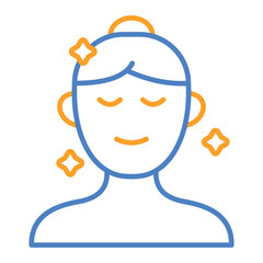 Beauty Treatment Blue And Orange Line Icon