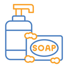 Soap Blue And Orange Line Icon