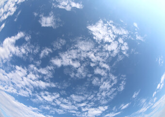 Naklejka na ściany i meble sky and clouds background photographed with fisheye lens