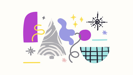 Ornate Matisse Inspired Christmas Background. Trendy Winter Holidays art templates.