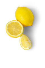 Lemon slices isolated on white background. Clipping path.