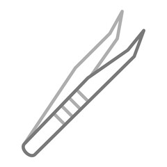 Tweezers Greyscale Line Icon
