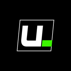 Fototapeta premium UL company name initial letters icon. U typography icon.