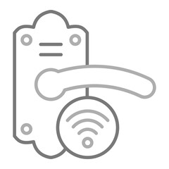 Smart Lock Greyscale Line Icon