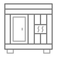 Sauna Greyscale Line Icon