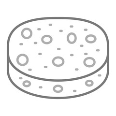 Sponge Greyscale Line Icon