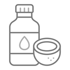 Coconut Oil Greyscale Line Icon