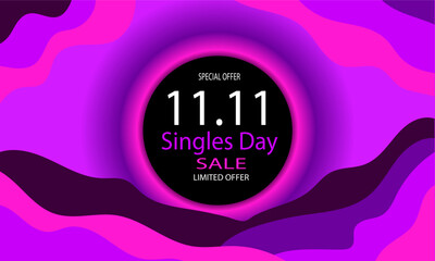 November 11 Singles Day Sale. Vector Illustration