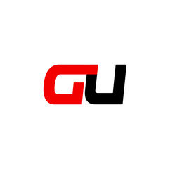 GU brand name initial letters icon. GU monogram.