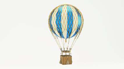 Obraz premium 3d render of a hot air balloon on isolated background
