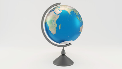3d render of a world globe model