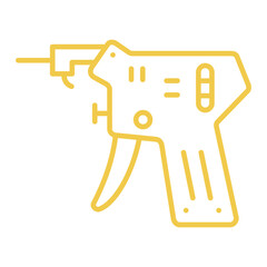 Lock Pick Gun Multicolor Line Icon