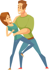 Couple in love flat illustration. Dating