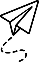 Paper plane, messenger icon. Send message