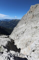 Panorama of the Italian Alps in the mountains called Dolomiti in Northern Italy