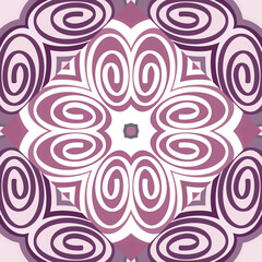 Seamless pattern in the spirals of a mosaic in retro style. Decorative abstract circle vintage ornament