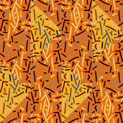 Creative tribal mosaic seamless pattern. Abstract geometric ethnic tile. Hand drawn lines vintage ornament.