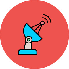 Satellite Dish Multicolor Circle Filled Line Icon