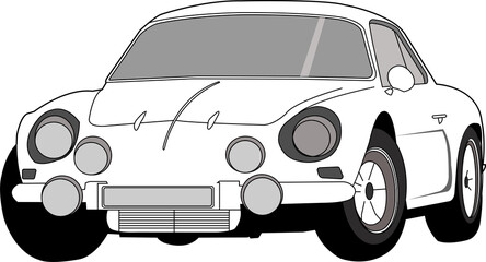 illustration of a classic mini car PNG