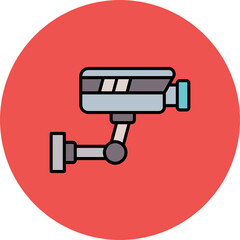 Cctv Multicolor Circle Filled Line Icon