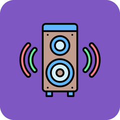 Speaker Multicolor Round Corner Filled Line Icon
