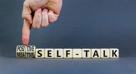 Positive or negative self-talk symbol. Concept words Positive self-talk and Negative self-talk on...