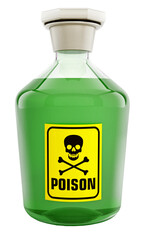 Poison bottle on transparent background