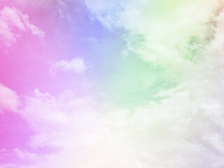 beauty sweet pastel violet green     colorful with fluffy clouds on sky. multi color rainbow image. abstract fantasy growing light