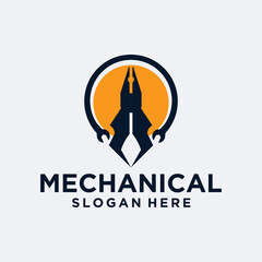 Engine repair mechanic logo, service, maintenance, automotive and motorcycle repair shop logos