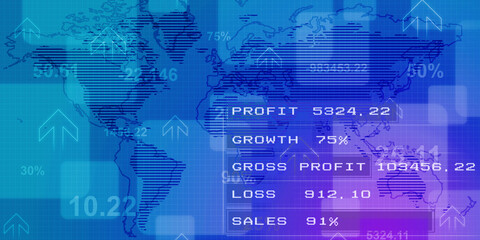 2d illustration world map abstract background