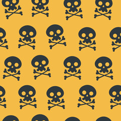 Colorful skull skeleton seamless pattern cover background abstract concept. Vector graphic design illustration element
