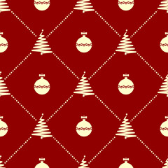 Christmas tree seamless pattern. Vector illustration