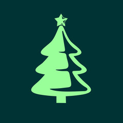 Christmas tree icon. Vector illustration.