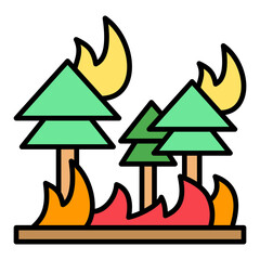 Wildfire Filled Line Icon