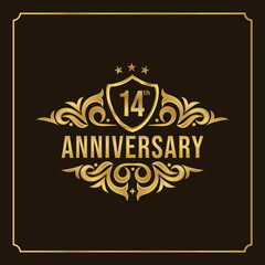 Collection of isolated anniversary logo numbers 1 to 1 million with ribbon vector illustration | Happy anniversary 14th