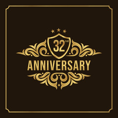 Collection of isolated anniversary logo numbers 1 to 1 million with ribbon vector illustration | Happy anniversary 32th