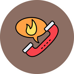 Emergency Call Multicolor Circle Filled Line Icon