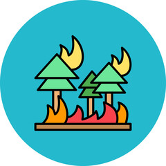 Wildfire Multicolor Circle Filled Line Icon