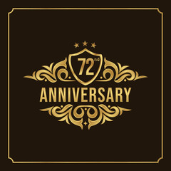 Collection of isolated anniversary logo numbers 1 to 1 million with ribbon vector illustration | Happy anniversary 72th