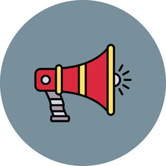 Megaphone Multicolor Circle Filled Line Icon