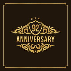 Collection of isolated anniversary logo numbers 1 to 1 million with ribbon vector illustration | Happy anniversary 92th