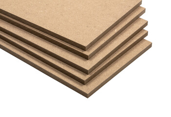 Multiple boards of raw mdf lined up without any order.